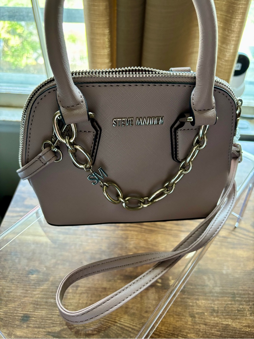 Steve Madden Mini Dome Satchel Crossbody Bag - Pink / Mauve